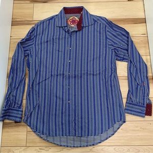 Robert Graham - Men’s Patterned Long-Sleeve Button-Up Shirt - Size Large
